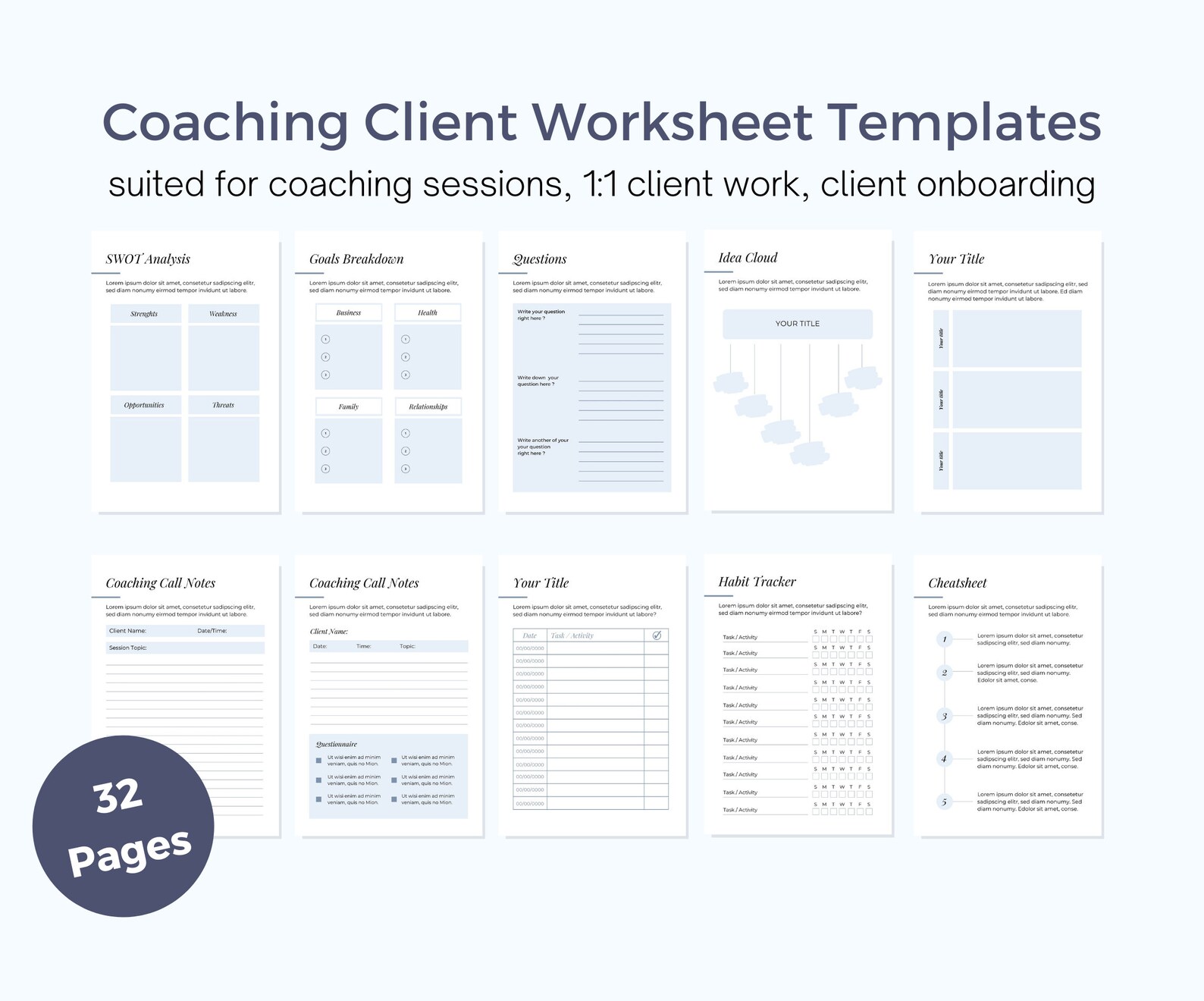 120+ Canva Coach Template Bundle | Coaching Client Onboarding ...