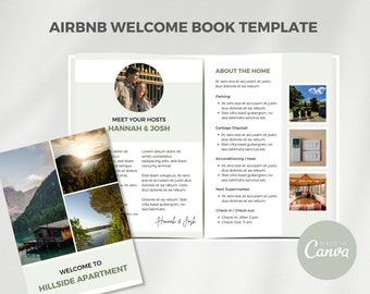 Welcome Book Airbnb, Host Welcome Packet, Airbnb Welcome Book Template Canva, Airbnb Guidebook, VRBO Guest Book, Vacation Rental Guest Book