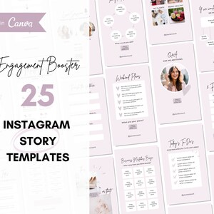 25 Instagram Story Templates, Engagement Booster Instagram Story Templates, Canva IG Story Templates, Customizable Instagram Story Templates