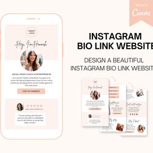 Instagramランディングページ | Canva テンプレート |自己紹介ページ内の Instagram リンク |インスタグラムのウェブサイト |ウェブサイトは必要ありません