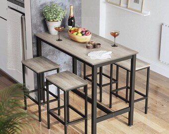 Industrial Bar Table Vintage Kitchen Breakfast Rustic Metal Narrow Tall Dining