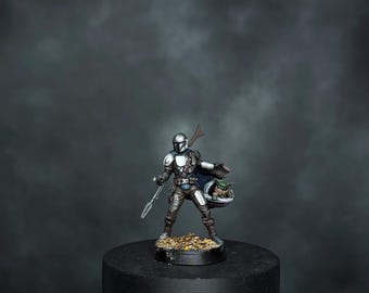 Mandalorianische Splitterpunkt Miniatur (Din Djarin) || 40 mm Sockel
