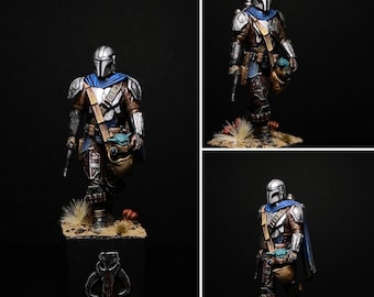 Din Djarin The Mandalorian & Grogu Display Diorama Figure