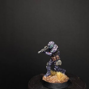 Unit 9 Black Stone Commando Striker Miniature || Cyberpunk || 32mm Figure