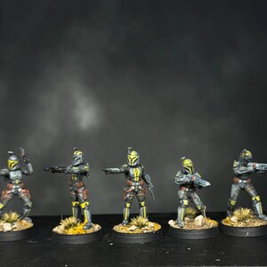 Clan Wren Mandalorian Clan Handpainted Legion Figures Set || 32mm 5 pieces Star Wars Yellow