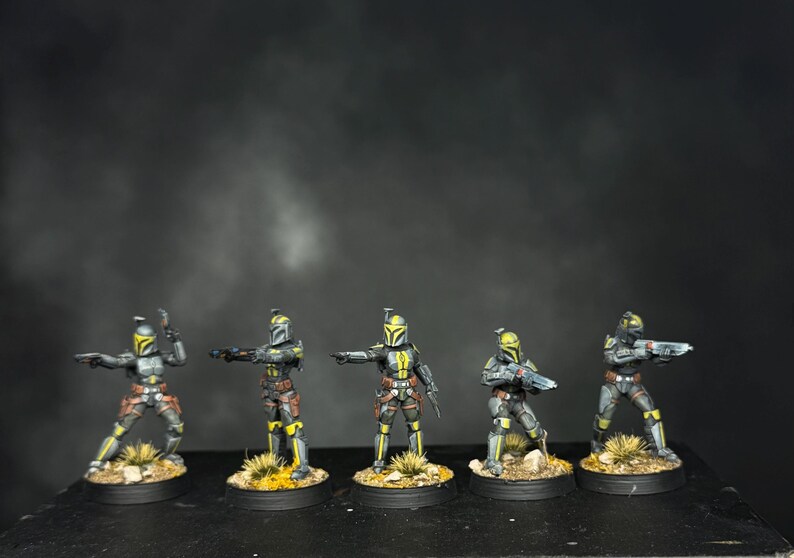 Clan Wren Mandalorian Clan Handpainted Legion Figures Set || 32mm 5 pieces Star Wars Yellow