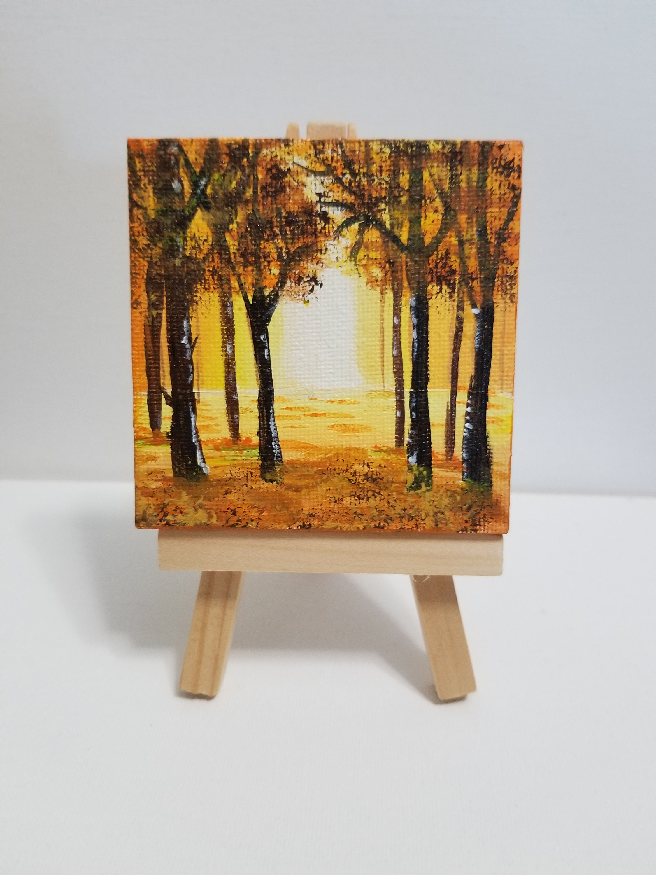Mini Canvas Paintings With Easel 