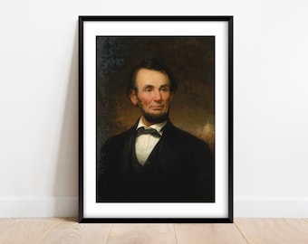 Abraham Lincoln Painting, President Wall Art, Vintage President Art, Digital Download