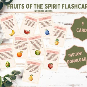 Fruits of the Spirit Flashcards | Bible-Based Learning | Sunday School