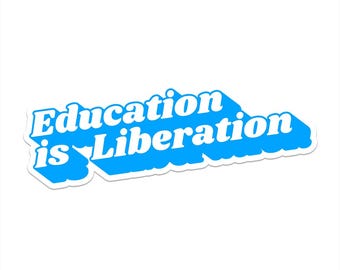 Onderwijs is bevrijding automagneet, feministische bumpersticker
