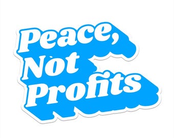 Automagneet Peace Not Profits, feministische bumpersticker