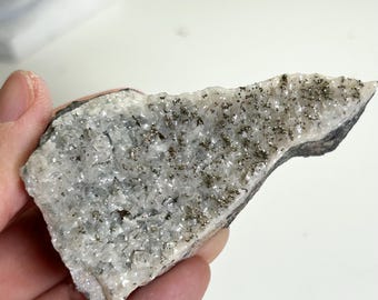 Calcite with Pyrite | Daye Mine, Hubei China | White Calcite Crystal with Golden Pyrite | Mineral Specimen
