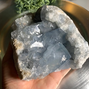 High quality blue celestite crystal / celestite geode/ celestite cluster