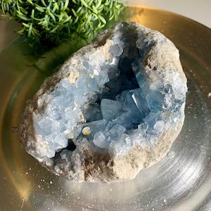 Top quality blue celestite geode celestite cluster
