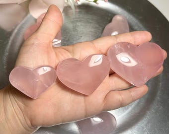 Madagascar Rose Quartz Heart – Natural Pink Pocket Stone