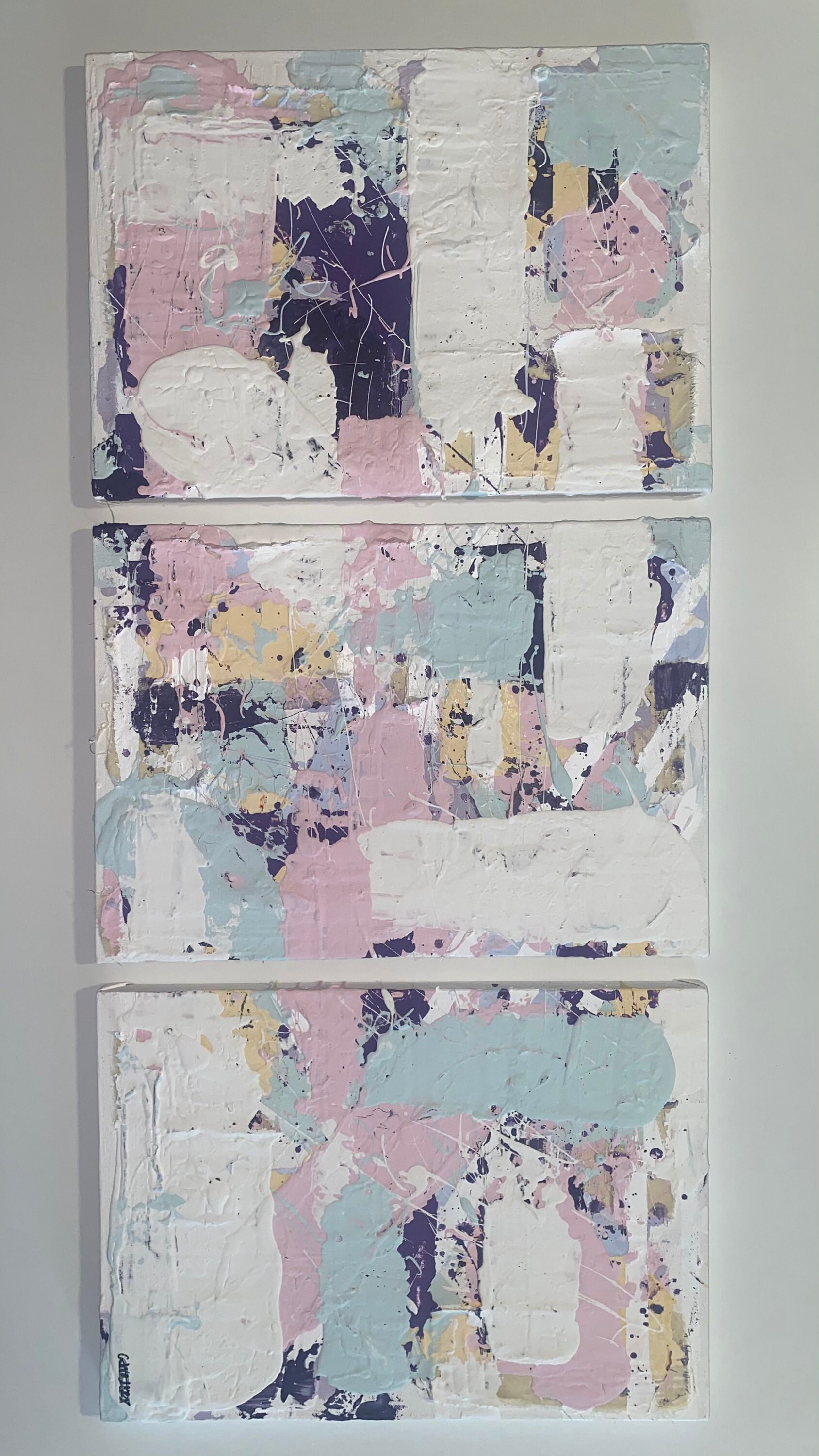 Set of 3 Abstract Canvases Etsy