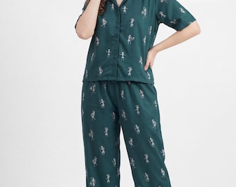 Warli Embroidered Lounge Wear Set - Meher Set by Gada Sisters