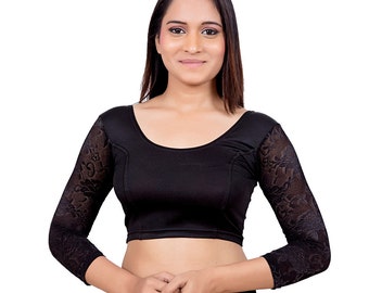 black saree jacket