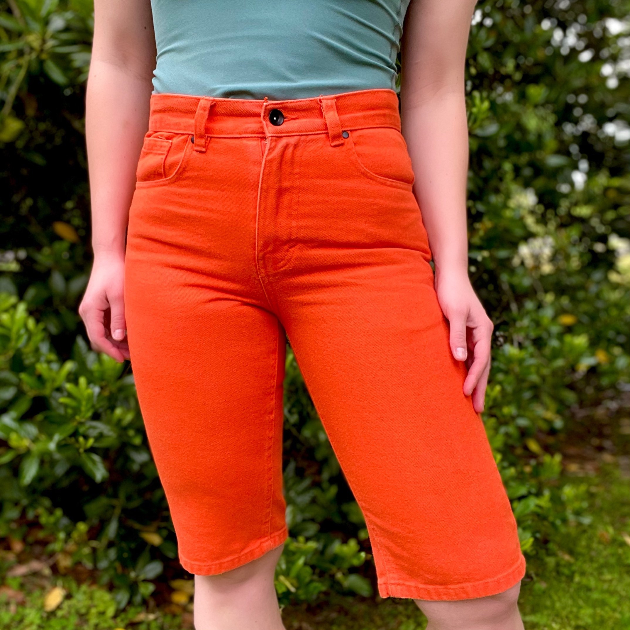 90s Orange Bermuda Shorts will cut shorter for free Etsy