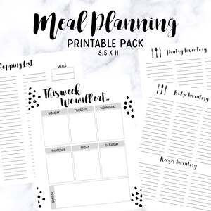 Weekly Meal Planner, Weekly Meal Plan Printable, Meal planner with grocery list, Meal planning printable, Meal Plan Printable