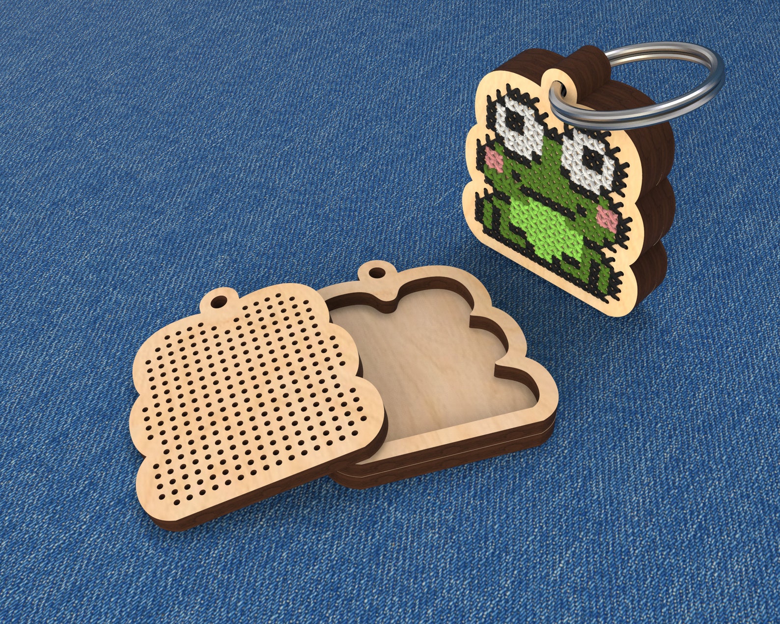 Vector files for laser cutting Base for keychain cross stitch Etsy