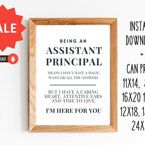 Cadeau pour directeur d&#39;école adjoint/Cadeau pour directeur d&#39;école/adjointe affiche/8 x 10, 11 x 14, 16 x 20, 12 x 18, 12 x 16, 18 x 24, 24 x 36/Numérique