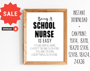 School Nurse Gift/Printable Gift for School Nurse/School Nurse Print/8x10, 11x14,16x20, 12x18, 12x16, 18x24, 24x36/DOWNLOAD