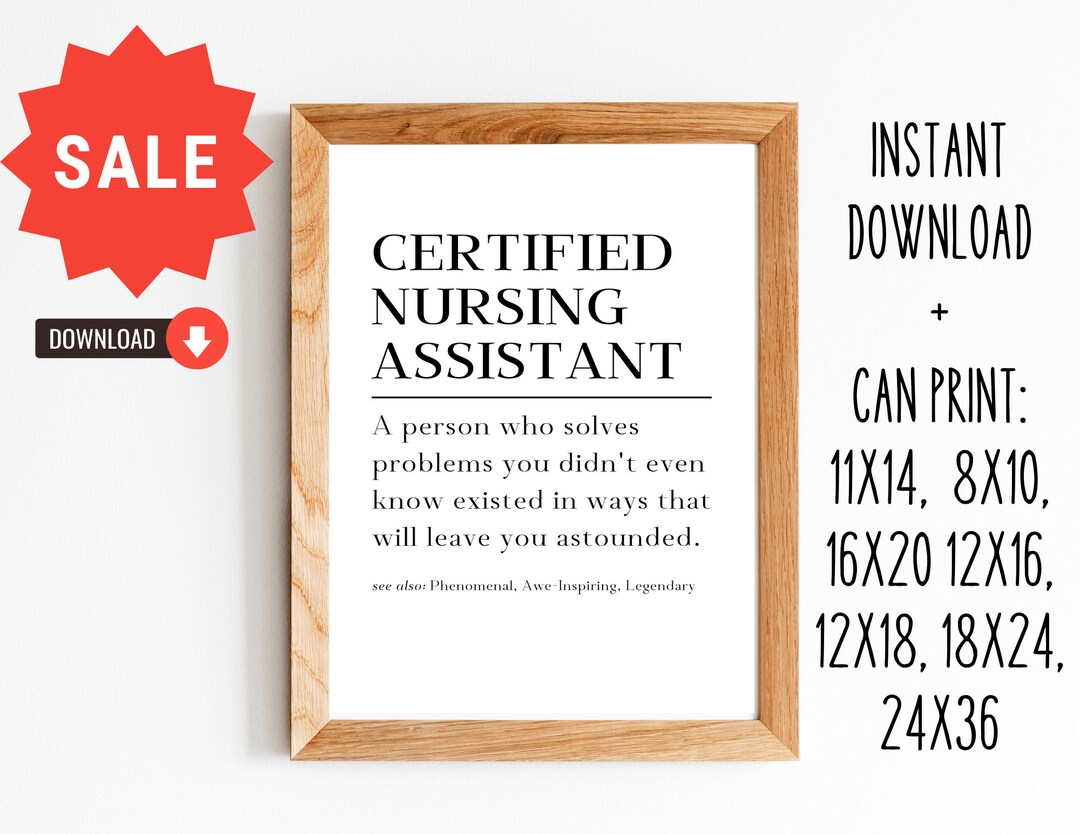 Certified Nursing Assistant Gift/gift for Certfied Nursing Assistant/thank You Cna/8x10, 11x14