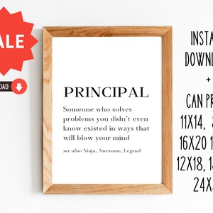 Cadeau pour le principal/Cadeau pour le principal/Remerciement pour le principal/l&#39;enseignant/8x10, 11x14,16x20, 12x18, 12x16, 18x24, 24x36/TÉLÉCHARGER