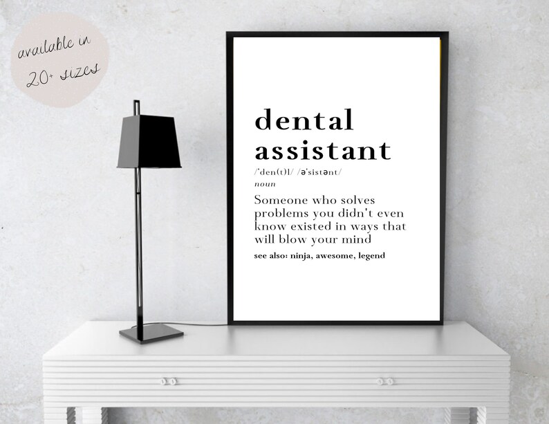 Dental Assistant Definition Wall Art/printable Dental Etsy Australia