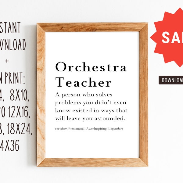 Orchestra Teacher Sign Etsy