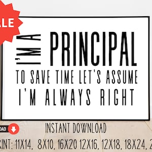 Cadeau pour le principal/Cadeau pour le principal/le personnel/le professeur/8x10, 11x14,16x20, 12x18, 12x16, 18x24, 24x36/TÉLÉCHARGEMENT IMMÉDIAT