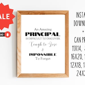 Cadeau pour le directeur d&#39;école/Cadeau apprécié du directeur d&#39;école/8 x 10, 11 x 14, 16 x 20, 12 x 18, 12 x 16, 18 x 24, 24 x 36/Téléchargement numérique