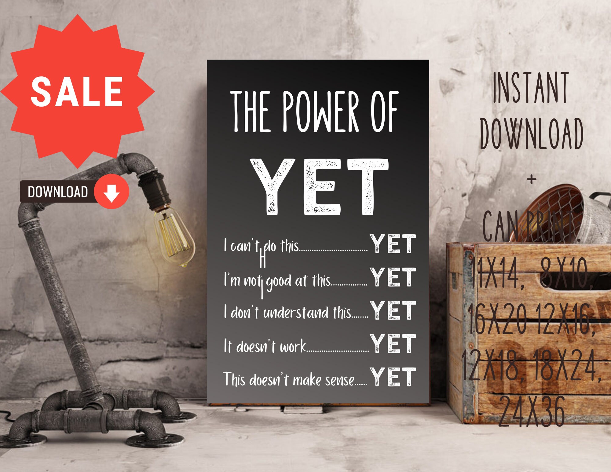 The Power of yet Print/power of yet Poster and Wall Hanging - Etsy