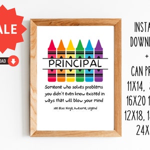 Cadeau pour le principal/Cadeau pour le principal/enseignant/appréciation du personnel/8 x 10, 11 x 14, 16 x 20, 12 x 18, 12 x 16, 18 x 24, 24 x 36/IMPRESSION NUMÉRIQUE