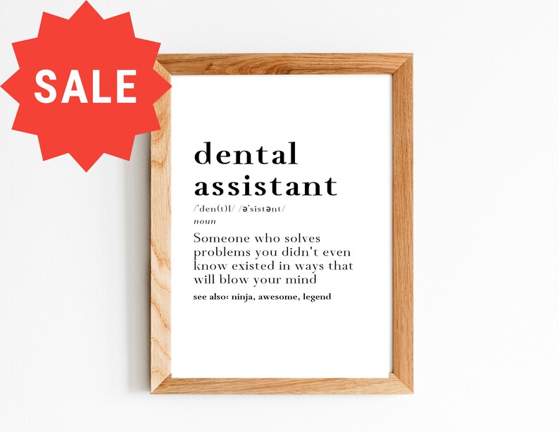 Dental Assistant Definition Wall Art/printable Dental Etsy Australia