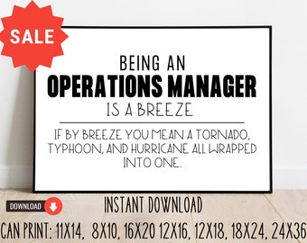 Operations Manager Gift/Gift for Operations Manager/Fun Operations Manager/8x10, 11x14,16x20, 12x18, 12x16, 18x24, 24x36/Digital Download