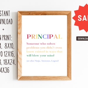 Cadeau pour le principal/Cadeau pour le principal/appréciation de l&#39;enseignant/Décoration pour le bureau du principal/11x14, 8x10, 16x20, 12x18, 12x16, 18x24, 24x36/TÉLÉCHARGER