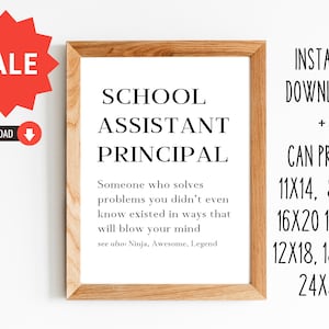 Cadeau pour le directeur adjoint d&#39;école/Cadeau de remerciement pour le directeur d&#39;école adjoint/le personnel/11x14, 8x10, 16x20, 12x18, 12x16, 18x24, 24x36