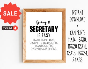 Secretary Gift/Gift for School Secretary/Teacher Appreciation/Employee Recognition/8x10, 11x14,16x20, 12x18, 12x16, 18x24, 24x36/Digital