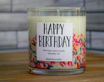 Birthday Cake Soy Candle | Birthday Gift | Sprinkle Candle | Soy Candle | Hand Poured Soy Candle | Vanilla Cake Candle | Birthday Candle