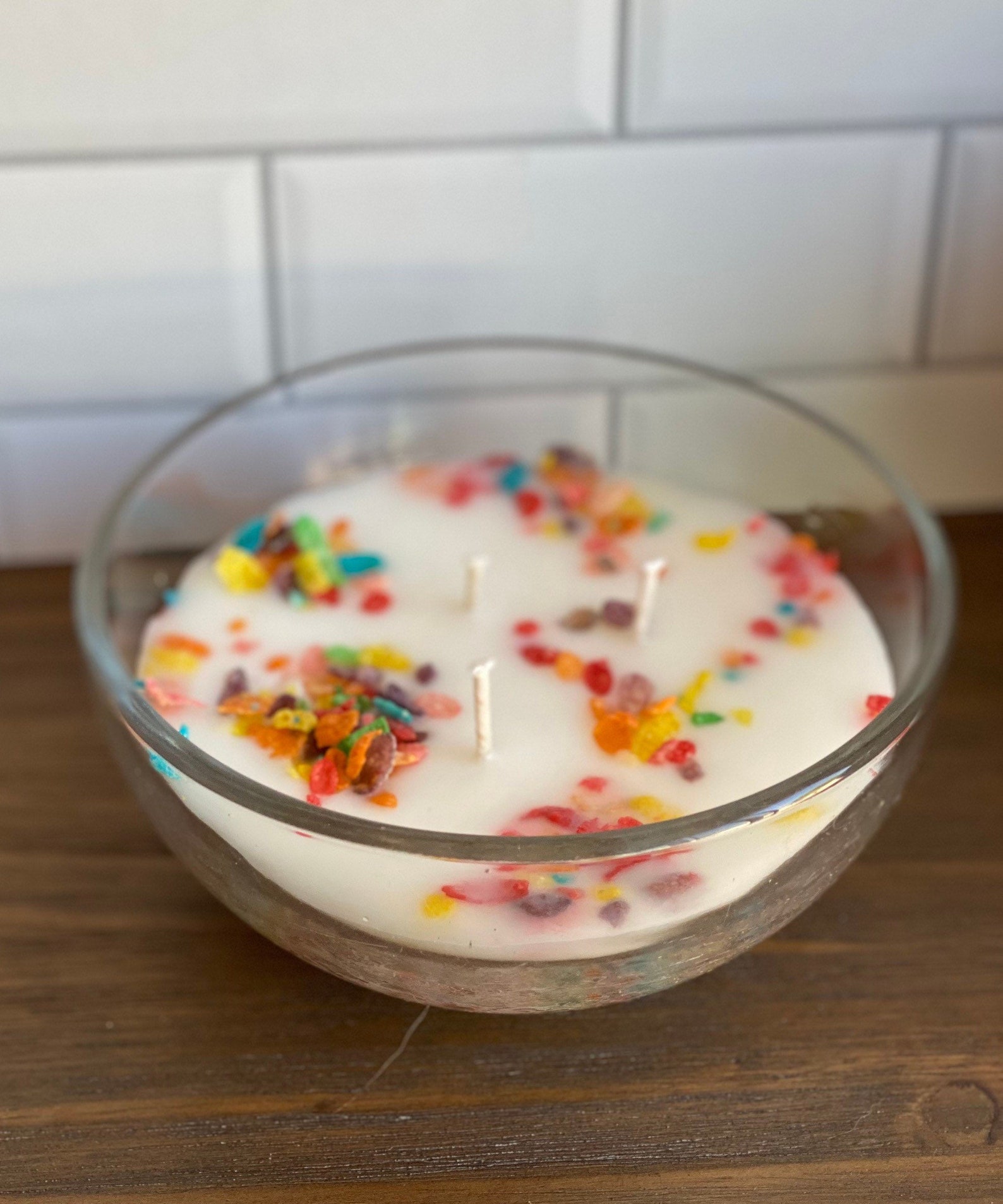 Cereal Bowl Candle Fruity Pebbles type Cereal Bowl Candle Etsy