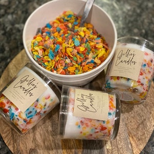 Fruity Cereal Soy Candle | Fruity Corn Cereal Candle | Cereal and Milk Candle | Cereal Bowl Candle | Hand Poured with 100% Soy Wax