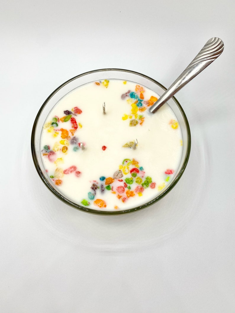 Cereal Bowl Candle Fruity Pebbles type Cereal Bowl Candle Etsy