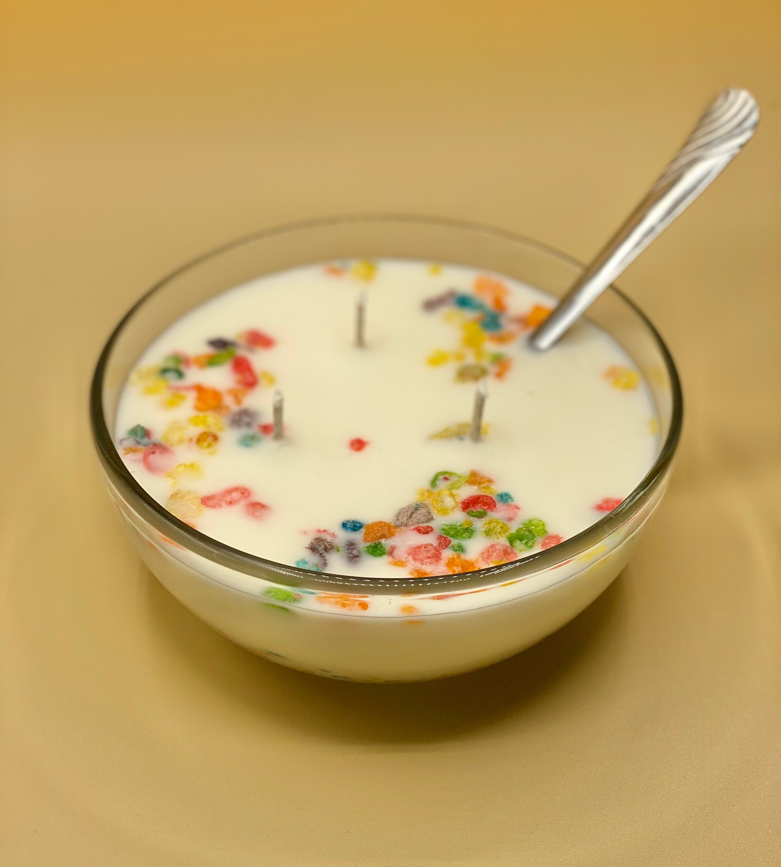 Cereal Bowl Candle Fruity Pebbles type Cereal Bowl Candle Etsy