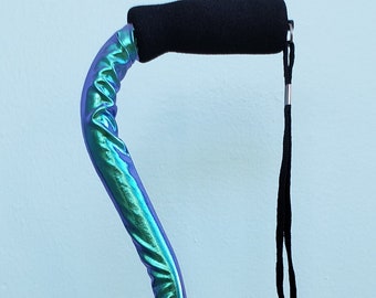 OOAK Handmade Iridescent Blue Eye Candy Cane Cover