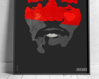 Jimi Hendrix "outmatch" - Poster - Art Print / Picture in 5 sizes - by martmilet