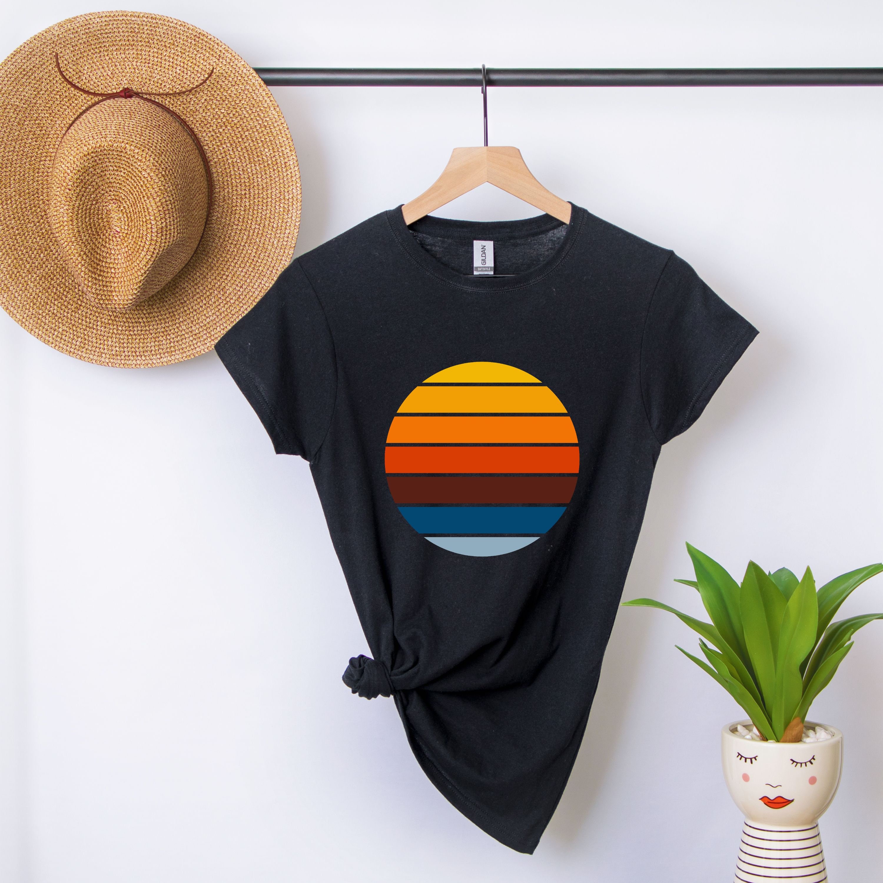 Sun Shirt Retro Sunset Unisex T Shirt Vintage Sunset Tee Etsy