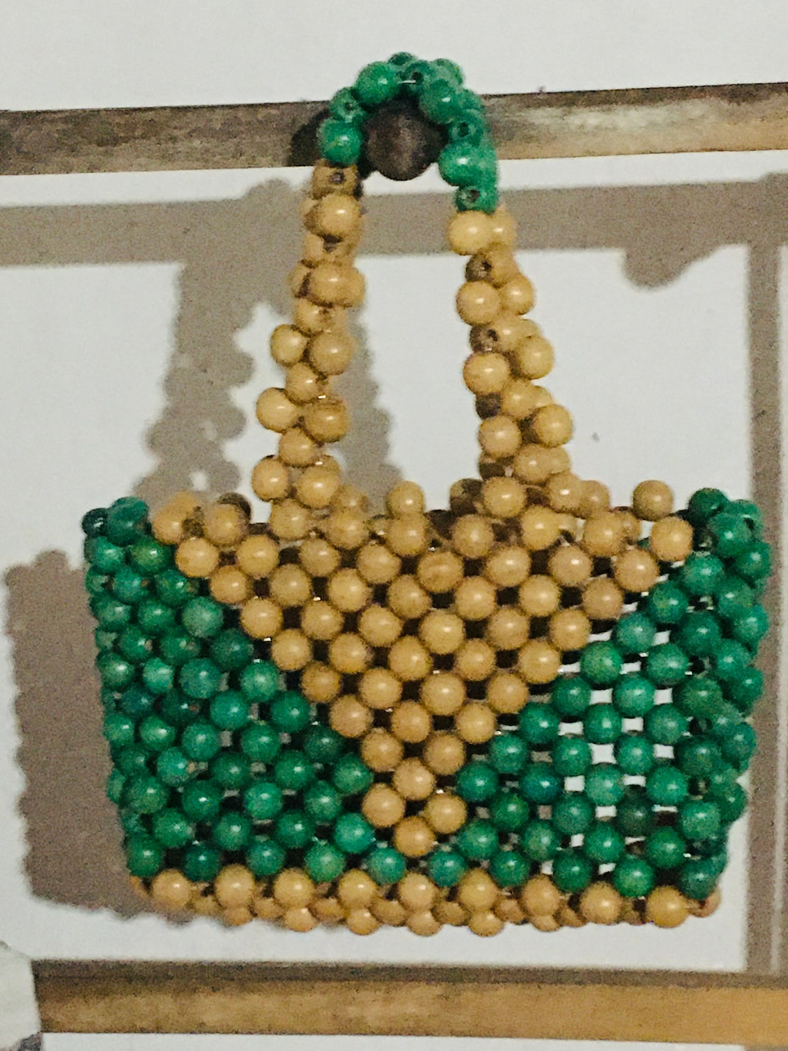 Handmade Wooden Beaded Hand Bag Etsy