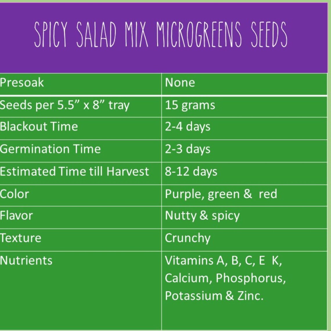 Spicy Salad Mix Microgreen Seeds Etsy